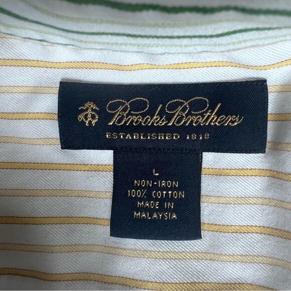 Brooks Brothers Rainbow Striped Colorblock Button Down Shirt Preppy Academia- L - Picture 9 of 10